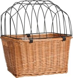 Beeztees Rieten Fietsmand Met Draadkap