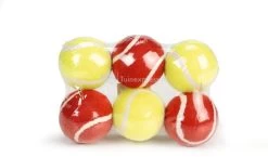 Beeztees Tennisbal 6 Pack Rood En Geel