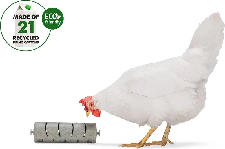 Beeztees Kippenvoerbak Snackroller Grijs 22,5 X 6,5 X 6,5 Cm 4 Beeztees Kippenvoerbak Snackroller Grijs 22,5 X 6,5 X 6,5 Cm - Afbeelding 2